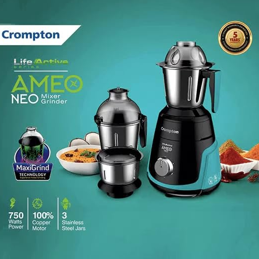 Crompton 750W Mixer Grinder ACGMAMEONEO AC GHAR